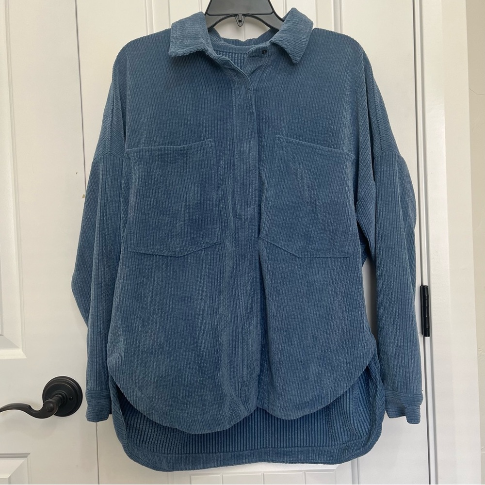 Zara Blue Corduroy Button Up